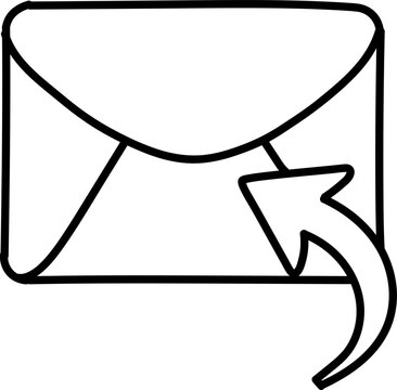 Reply Email Icon Hand Drawn Vector Illustration