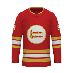 Realistic Ice Hockey shirt of Calgary, jersey template
