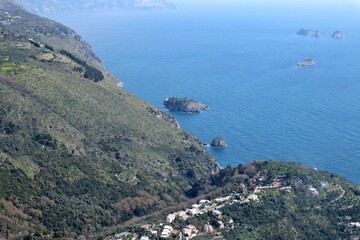 Fototapeta na wymiar Massa Lubrense - Arcipelago Li Galli dalla cima di Monte Costanzo