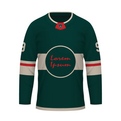 Realistic Ice Hockey shirt of Minnesota, jersey template