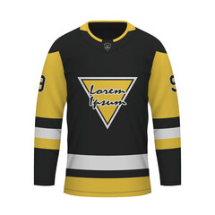 Realistic Ice Hockey shirt of Pittsburgh, jersey template
