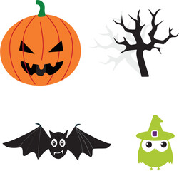 Naklejka premium Halloween elements bhut choturdosi bhutan day illustration art