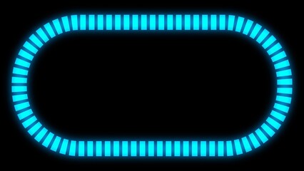 楕円の破線が発光しているフレームタイトル背景　ブルー
