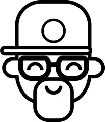 Geek, hipster avatar. Cute cartoon  people in eyeglasses