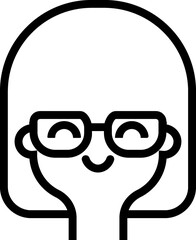 Geek, hipster avatar. Cute cartoon  people in eyeglasses