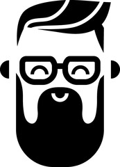 Geek, hipster avatar. Cute cartoon  people in eyeglasses