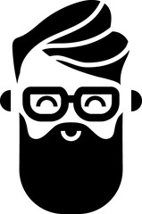 Geek, hipster avatar. Cute cartoon  people in eyeglasses