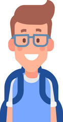 Geek, hipster avatar. Cute cartoon  people in eyeglasses