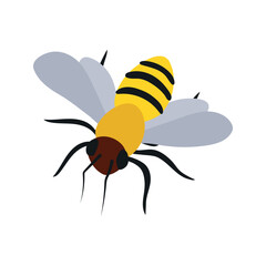 Thanksgiving bee wasp illustration. Flat vector icon decorative element Happy Thanks giving day honeybee illustration, isolated on white background.
