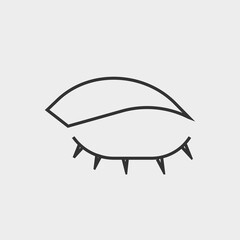 Eye closed vector icon illustration sign