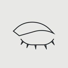 Eye closed vector icon illustration sign