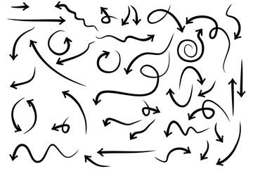 arrow set hand drawn vector