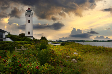 Strib Fyr a lighthouse in Denmark - obrazy, fototapety, plakaty