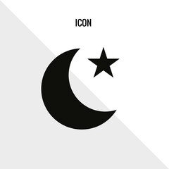Moon and stars vector icon illustration sign