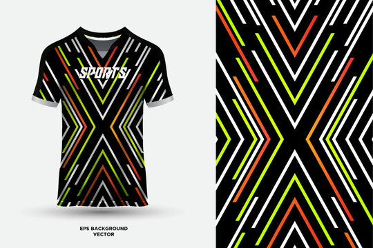 Futuristic and fantastic T shirt jersey design suitable for sports, racing, soccer, gaming and e sports vector