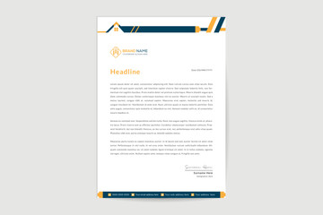 Yellow color simple letterhead design