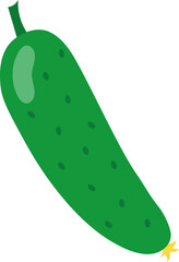 Ripe green cucumber doodle icon