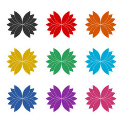 Lotus flower icon isolated on white background. Set icons colorful