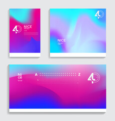 Abstract fluid gradient cover template. vibrant graphic color