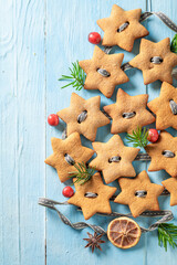 Traditionally gingerbread cookies chain for Christmas tree.