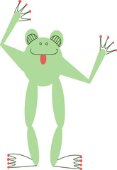 Green frog with png background