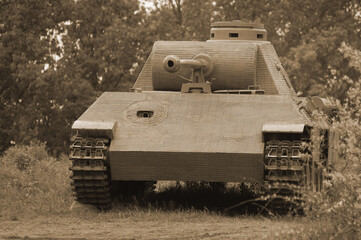 Fototapeta premium German transport of WWII time during historical reenactment of WWII 