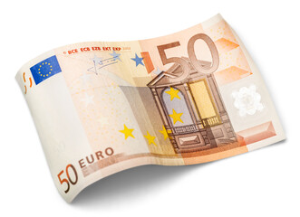 150 Euro banknote on white background