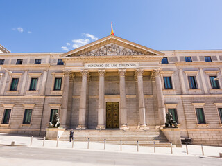 Fototapeta na wymiar Palace of Deputies in Madrid (translation: congress of deputies)
