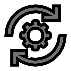 Cog Synchronized Vector Icon
