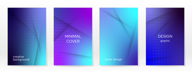 Minimal Poster. Pastel Soft. Blue Gradient Set.