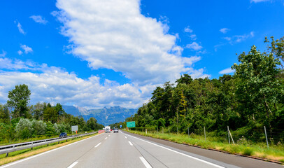 Autobahn 13 Richtung Chur-St. Margrethen (Schweiz)