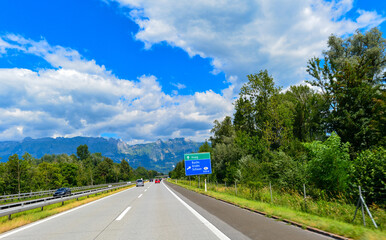 Autobahn 13 Richtung Chur-St. Margrethen (Schweiz)