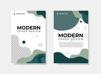 Green Modern cover background design for annual report, flyer, brochure, and layout A4 size