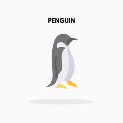 Penguin flat icon. Vector illustration on white background. Can used for digital product, presentation, UI and many more.