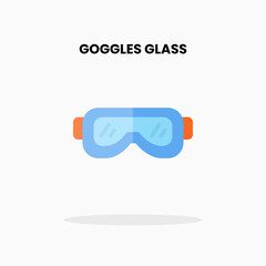 Fototapeta premium Goggles flat icon. Vector illustration on white background. Can used for digital product, presentation, UI and many more.