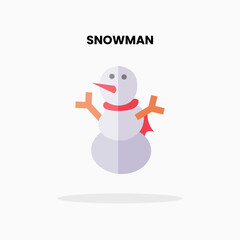 Snowman flat icon. Vector illustration on white background. Can used for digital product, presentation, UI and many more.