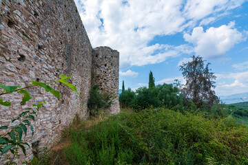 Fototapeta na wymiar Ruins of the medieval castle in Androussa, Messinia, Greece