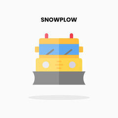 Snowplow flat icon. Vector illustration on white background. Can used for digital product, presentation, UI and many more.