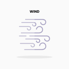 Wind flat icon. Vector illustration on white background. Can used for digital product, presentation, UI and many more.
