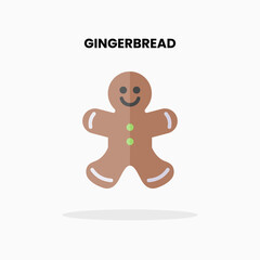Gingerbread man flat icon. Vector illustration on white background. Can used for digital product, presentation, UI and many more.