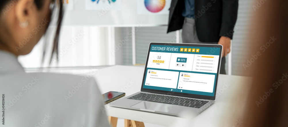 Poster customer experience and review analysis by modish computer software for corporate business