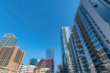 Fototapeta na wymiar Austin, Texas- Cityscape with classic and modern mid-rise to high-rise buildings