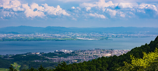 landscape of Biwako lake from Hieizan mountain