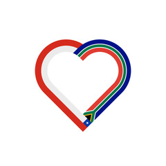 friendship concept. heart ribbon icon of chile and south africa flags. vector illustration isolated on white background
