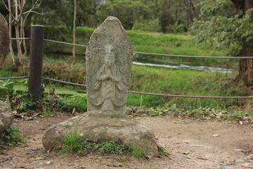 安曇野の風景。路傍の石像。