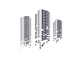 building vector illustration. architecture skyscraper object isolated background