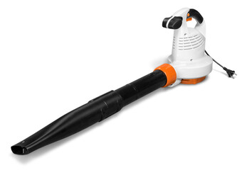 Lawn mower engine isolated on white background