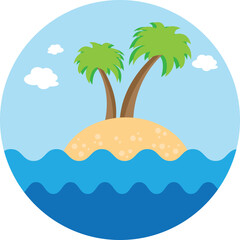 Fototapeta na wymiar island with palm trees wallpaper or background