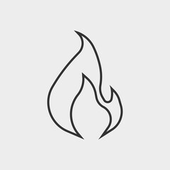 Fire vector icon illustration sign