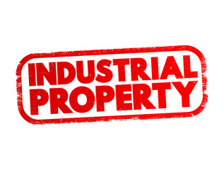 Industrial Property text stamp, concept background